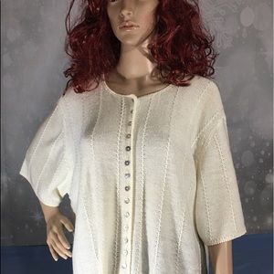 🦋Ivory Short Sleeve Button Down Sweater🦋